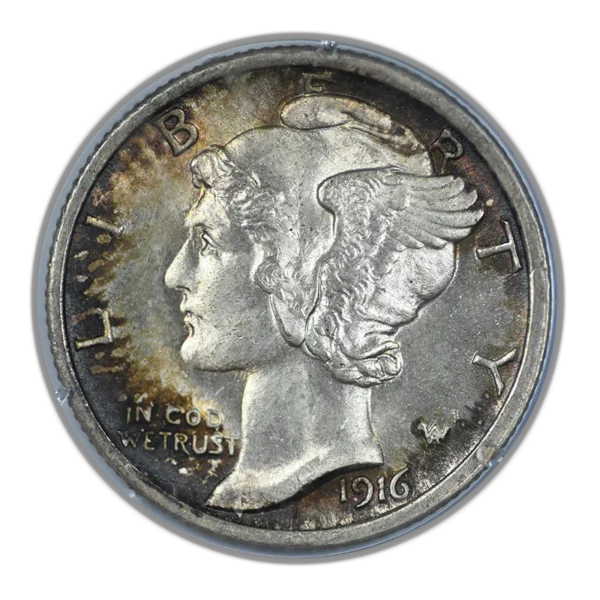 1916 Mercury Dime 10C PCGS Rattler MS64 - Image 3