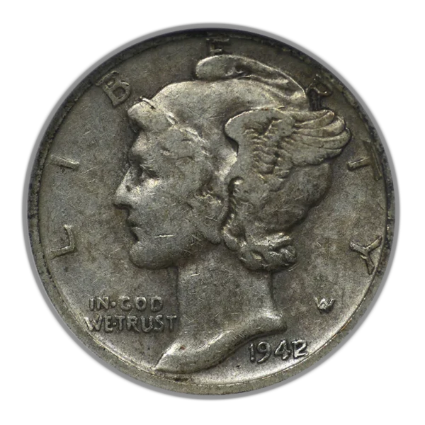 1942/1 Mercury Dime 10C ANACS Soapbox VF30 - Image 3
