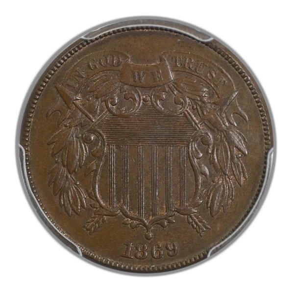 1869 Two Cent Piece 2C PCGS MS65BN CAC - Image 3