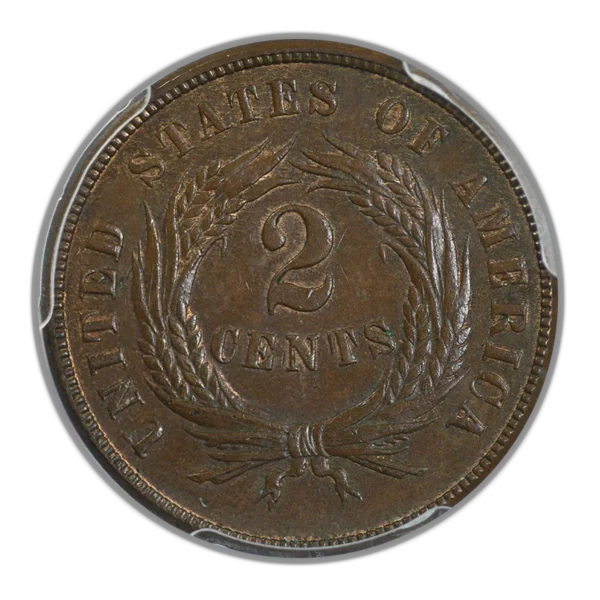 1869 Two Cent Piece 2C PCGS MS65BN CAC - Image 4