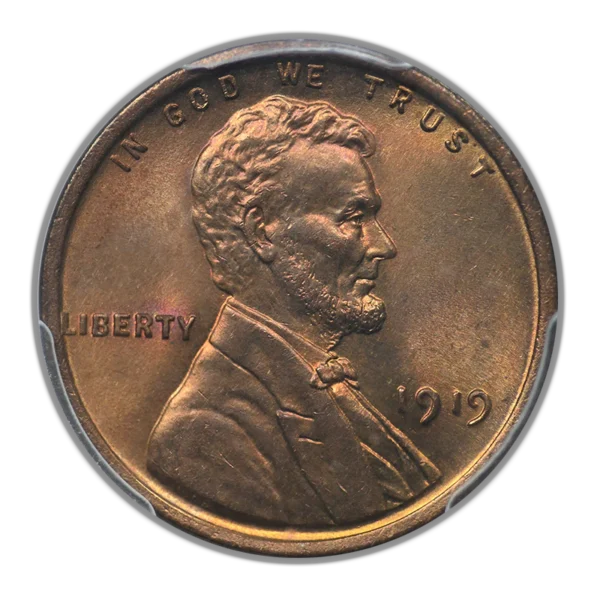 1919 Lincoln Wheat Cent 1C PCGS MS66RB - Image 3