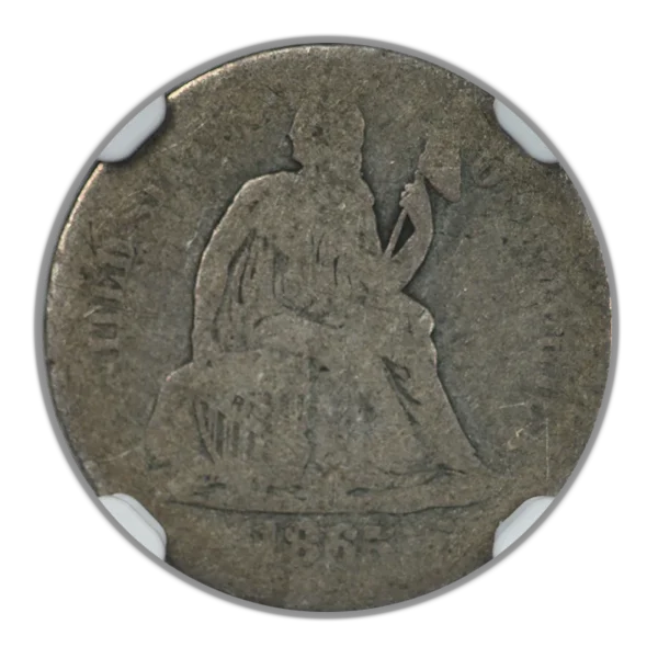 1865-S Liberty Seated Dime 10C NGC AG3 - Image 3