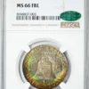1958-D Franklin Half Dollar 50C NGC MS66FBL CAC - Full Bell Lines - RAINBOW TONED!