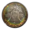 1958-D Franklin Half Dollar 50C NGC MS66FBL CAC - Full Bell Lines - RAINBOW TONED! - Image 3