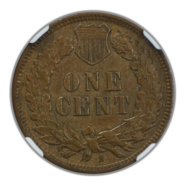 1909-S Bronze Indian Head Cent 1C NGC AU58BN - Image 4
