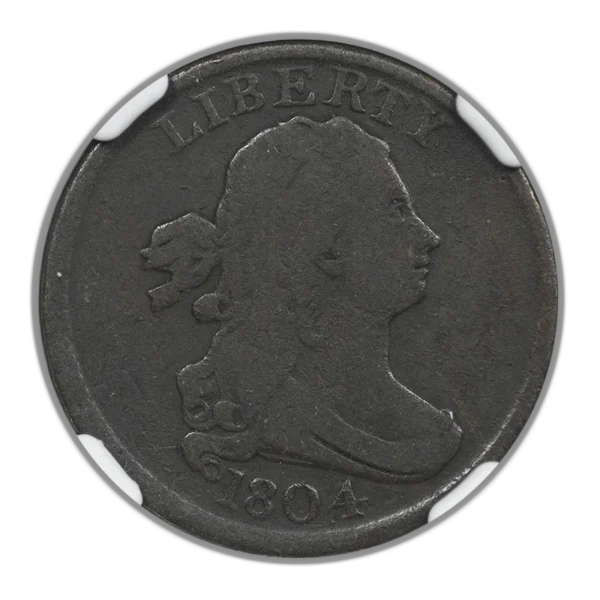 1804 Draped Bust Half Cent 1/2C NGC F12BN - Plain 4, No Stems - Image 3