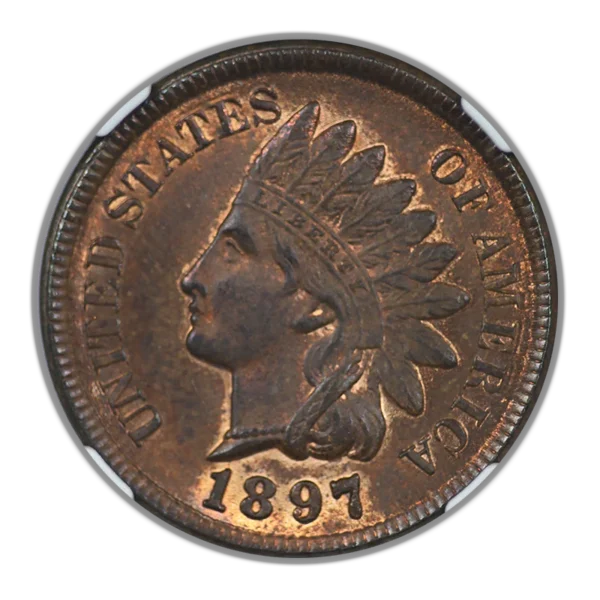 1897 Bronze Indian Head Cent 1C NGC MS63RB - Image 3