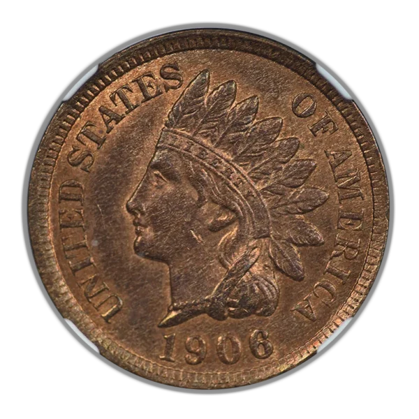 1906 Bronze Indian Head Cent 1C NGC MS62RB - Image 3