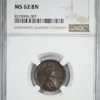 1917-D Lincoln Wheat Cent 1C NGC MS62BN