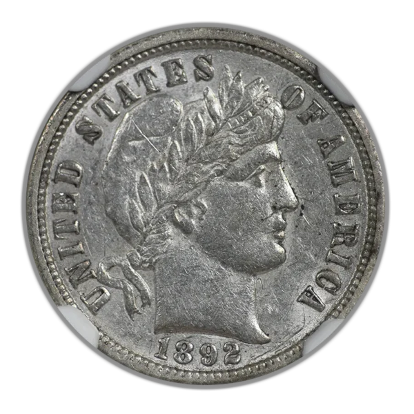 1892-O Barber Dime 10C NGC AU53 - Image 3