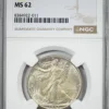 1934 Walking Liberty Half Dollar 50C NGC MS62