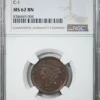1856 Braided Hair Half Cent 1/2C NGC MS62BN C-1