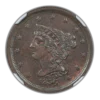1856 Braided Hair Half Cent 1/2C NGC MS62BN C-1 - Image 3