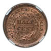 1856 Braided Hair Half Cent 1/2C NGC MS62BN C-1 - Image 4