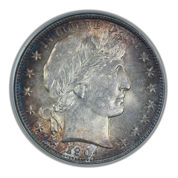 1904 Barber Half Dollar 50C PCGS MS61 OGH - TONED! - Image 3