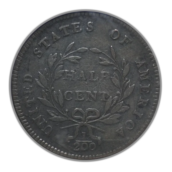 1797 Draped Bust Half Cent 1/2C ANACS Soapbox VF20 - Plain Edge - Image 4