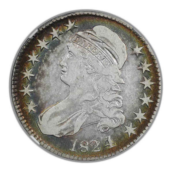 1824 Capped Bust Half Dollar 50C NGC VF20 - TONED! - Image 3