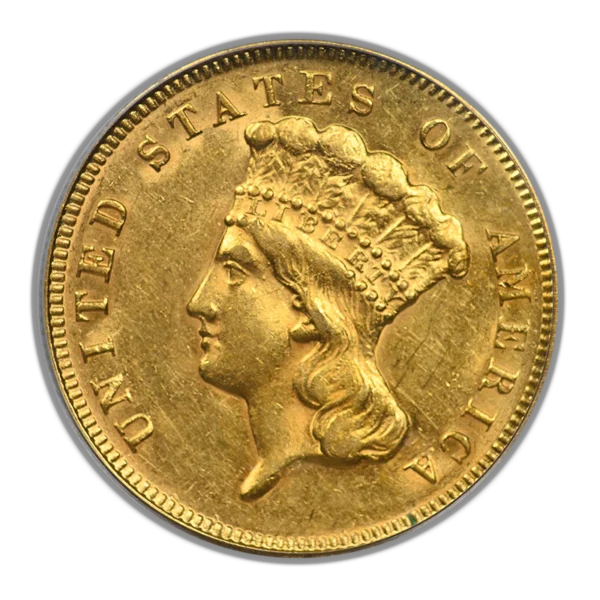 1878 Indian Princess Gold Three Dollar Piece $3 PCGS AU55 - Image 3