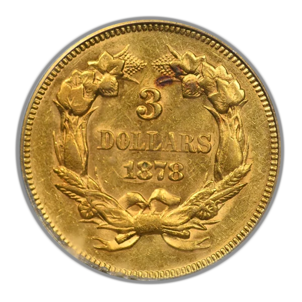 1878 Indian Princess Gold Three Dollar Piece $3 PCGS AU55 - Image 4