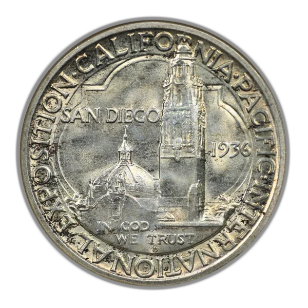 1936-D San Diego Classic Commemorative Half Dollar 50C NGC Fatty MS64 - Image 4