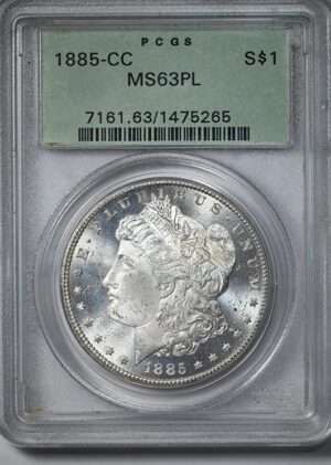 1885-CC Morgan Dollar $1 PCGS MS63PL OGH - Prooflike