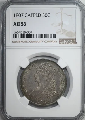 1807 Capped Bust Half Dollar 50C NGC AU53