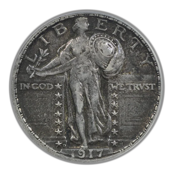 1917-D Type 2 Standing Liberty Quarter 25C PCGS XF40 - Image 3