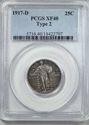 1917-D Type 2 Standing Liberty Quarter