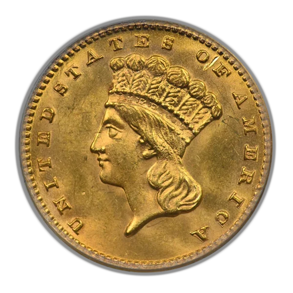 1888 Type 3 Indian Princess Head Gold Dollar G$1 PCGS MS63+ CAC - Image 3