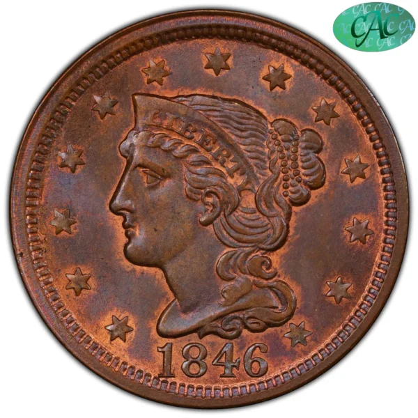 1846 1C TALL MS66 RB CACG - Image 4