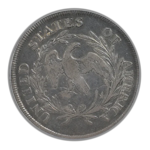 1797 Draped Bust Dollar $1 PCGS F15 CAC - 9X7 Stars, Large Letters - Image 4