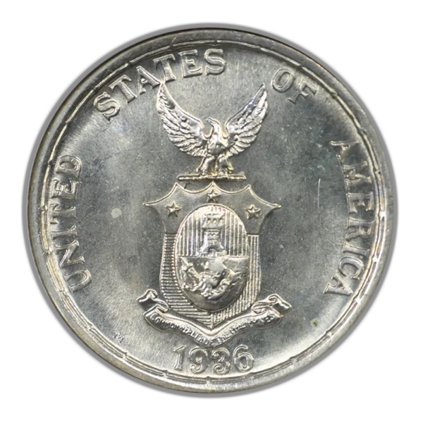 1936 M USA Philippines Peso NGC MS64 Roosevelt-Quezon - Image 4