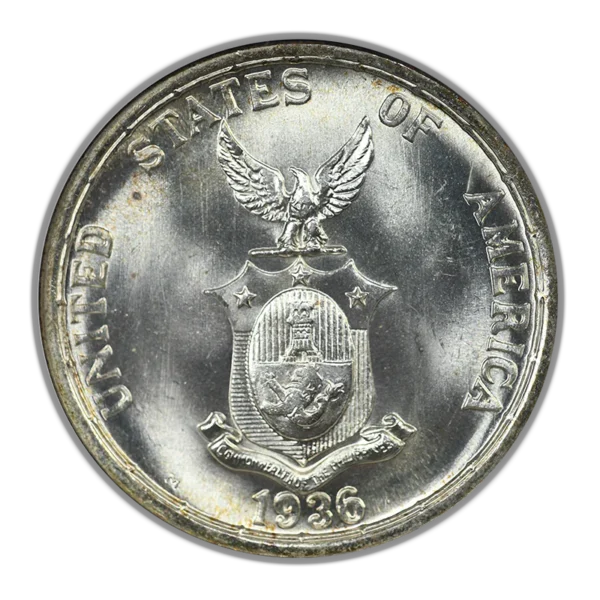 1936 M USA Philippines Peso NGC MS65 Murphy-Quezon - Image 4