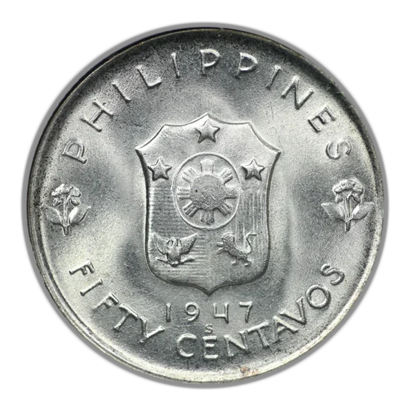 1947-S USA Philippines 50C Centavos NGC MS66 - Douglas MacArthur - Image 4
