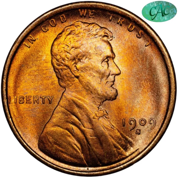 1909-S 1C LINCOLN MS66+ RD PCGS CAC - Image 4