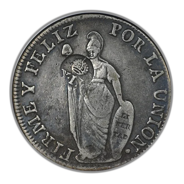 (1834-7) Philippines 8R Reales NGC VF30 - KM-138.2 Type VI C/S Counterstamp on 1836 Lima MT Peru 8R Reales - Image 3