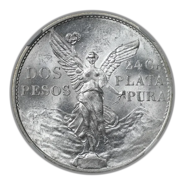 1921 Mo Mexico Silver Dos Pesos S2P NGC MS61 - Independence Centennial - Image 3