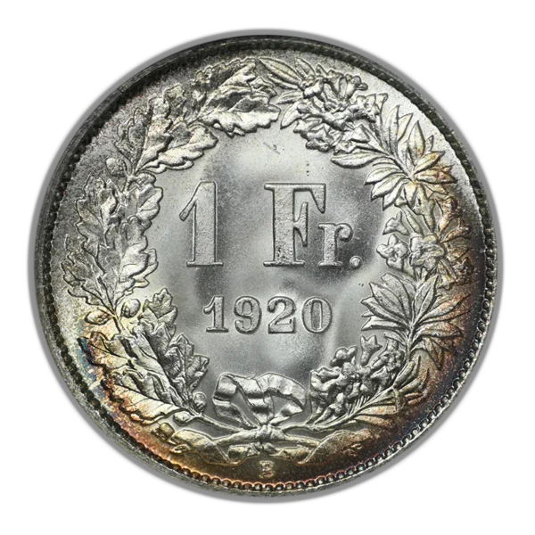 1920 Switzerland Swiss 1F Franc NGC Fatty MS67 - Image 4