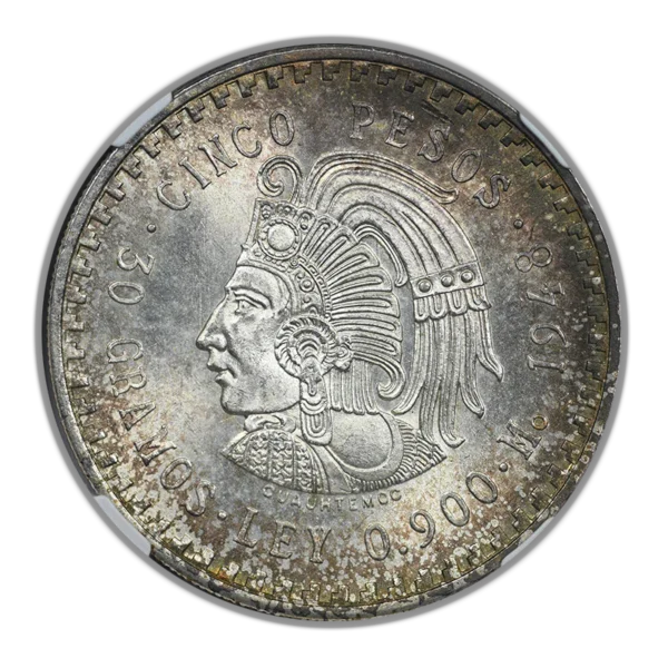 1948 Mo Mexico Silver 5 Pesos S5P NGC MS64 - Image 4
