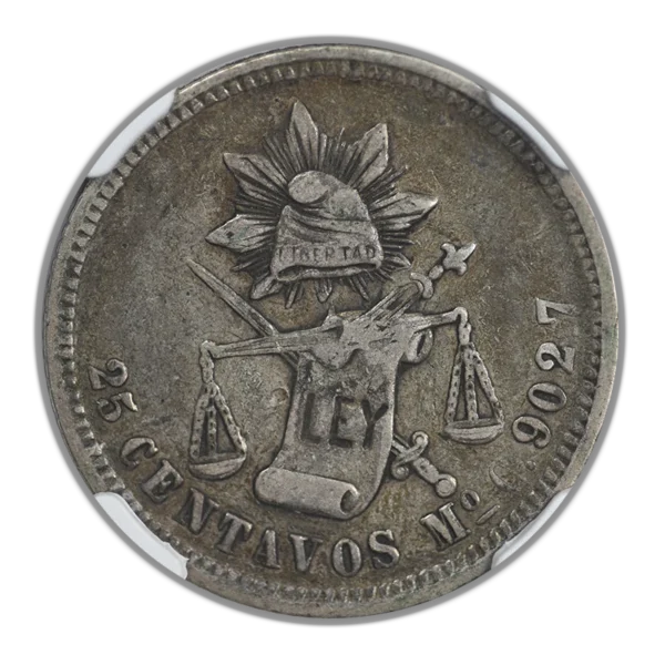 1870 MO C Mexico 25C Centavos NGC VF35 - Image 3