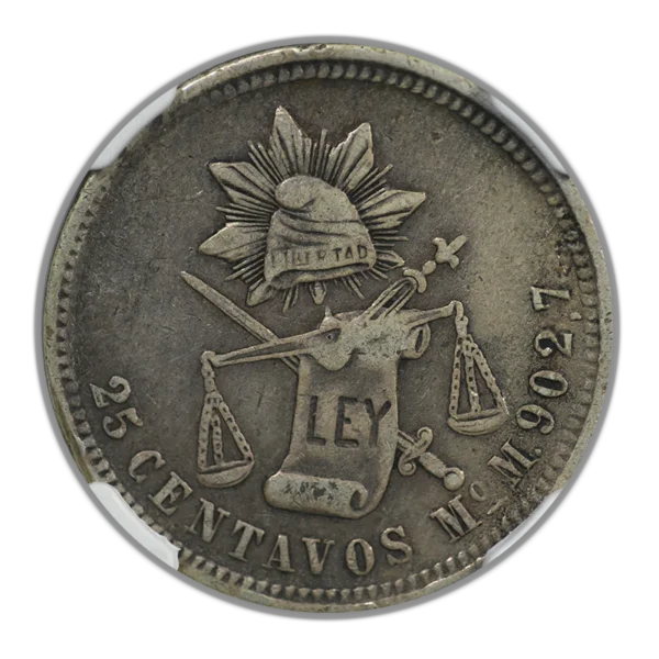 1878 MO M Mexico 25C Centavos NGC XF40 - Image 3