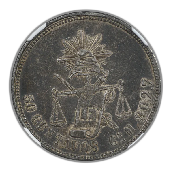 1887 CN M Mexico 50C Centavos NGC AU50 - Image 3