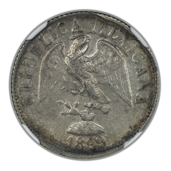 1899 GO R Mexico 20C Centavos NGC AU55 - Image 3
