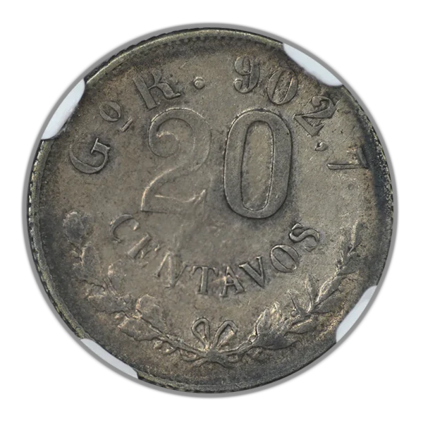 1899 GO R Mexico 20C Centavos NGC AU55 - Image 4