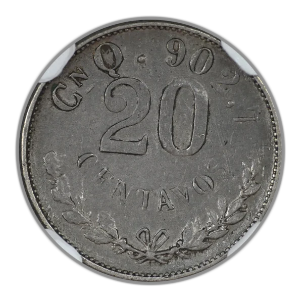 1903 CN Q Mexico 20C Centavos NGC AU50 - Image 4