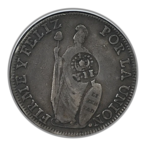 (1837) 138.2 Philippines 8R Reales NGC VF25 - T6 C/S Counterstamp on 1834Lima MM Peru 8R Reales - Image 3