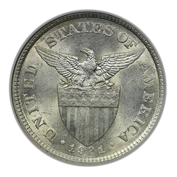 1921 USA Philippines 50C Centavos NGC MS63 - Image 4