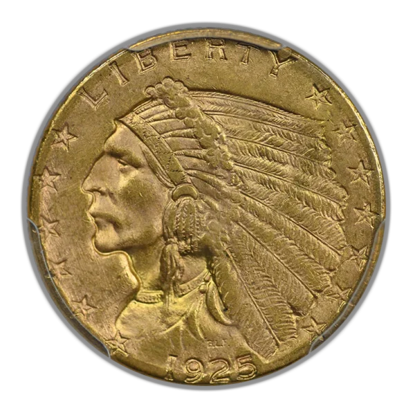 1925-D Indian Head Gold Quarter Eagle $2.50 PCGS MS63 CAC - Image 3
