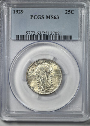 1929 Standing Liberty Quarter 25C PCGS MS63