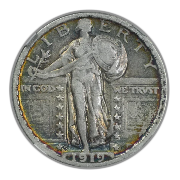 1919-S Standing Liberty Quarter 25C NGC VF30 - TONED! - Image 3